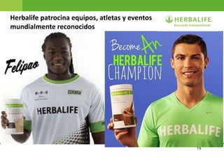 15
Herbalife patrocina equipos, atletas y eventos
mundialmente reconocidos
FC Barcelona
Leo Messi
L.A. Galaxy
Juan Carlos Bosmediano
Ciclismo - Ecuador
Gabriela Filippo y
Patricia Caballero
Vóley - Paraguay
Yoreli Rincón
Fútbol - Colombia
Nicolás Schreier
Windsurf - Perú
Jorge Aguilar
Motocross - El Salvador
Yolimar Pineda
Maratón - Venezuela
Rosalba Chacha
Maratón - Ecuador
Claudia Balderrama
Marcha 20 km - Bolivia
Eduardo Aruquipa
Maratón - Bolivia
Tomás Rincón
Fútbol - Venezuela
David Ospina
Fútbol - Colombia
Nicolás Fuchs
Piloto de Rally - Perú
 
