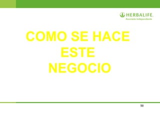 50
COMO SE HACE
ESTE
NEGOCIO
 