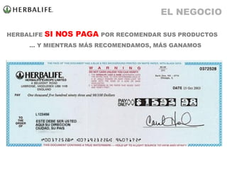 HERBALIFE  SI NOS PAGA  POR RECOMENDAR SUS PRODUCTOS …  Y MIENTRAS MÁS RECOMENDAMOS, MÁS GANAMOS EL NEGOCIO 