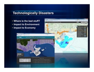 Technologically Disasters

• Where is the bad stuff?
• Impact to Environment
• Impact to Economy
 