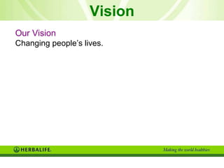 Our Vision Changing people’s lives. Vision 