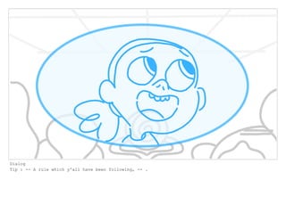 Dialog
Tip : -- A rule which y'all have been following, -- .
 