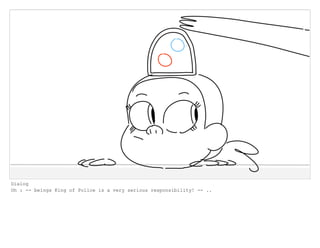 Dialog
Oh : -- beings King of Police is a very serious responsibility! -- ..
 