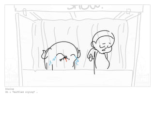 Dialog
Oh : *muffled crying* .
 
