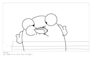 Dialog
Oh : What is in this "hot of dog"? .
 