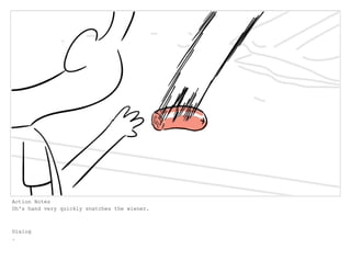 Action Notes
Oh's hand very quickly snatches the wiener.
Dialog
.
 