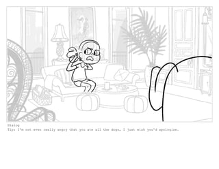 Dialog
Tip: I'm not even really angry that you ate all the dogs, I just wish you'd apologize.
 