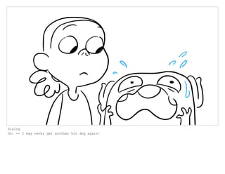 Dialog
Oh: -- I may never get another hot dog again!
 