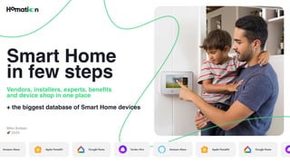 Smart Home
in few steps
Vendors, installers, experts, bene
fi
ts
and device shop in one place
Mike Avdeev
🚀 2024
+ the biggest database of Smart Home devices
 