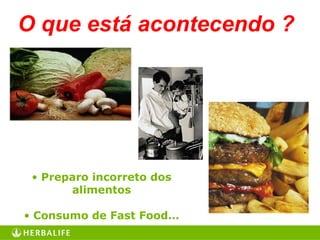 • Preparo incorreto dos
alimentos
• Consumo de Fast Food…
O que está acontecendo ?
 