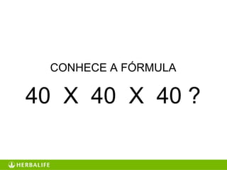 CONHECE A FÓRMULA
40 X 40 X 40 ?
 