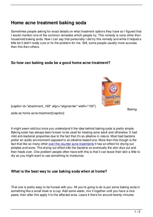 Home Acne Treatment Baking Soda
