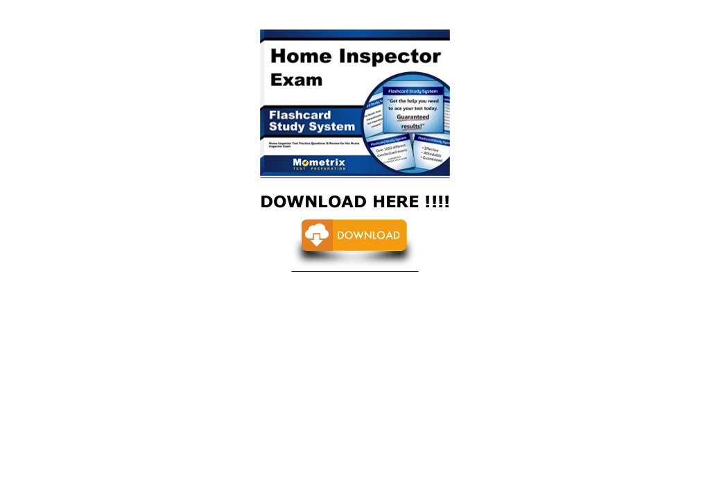 Home Inspector Exam Flashcard Study System Home Inspector Test