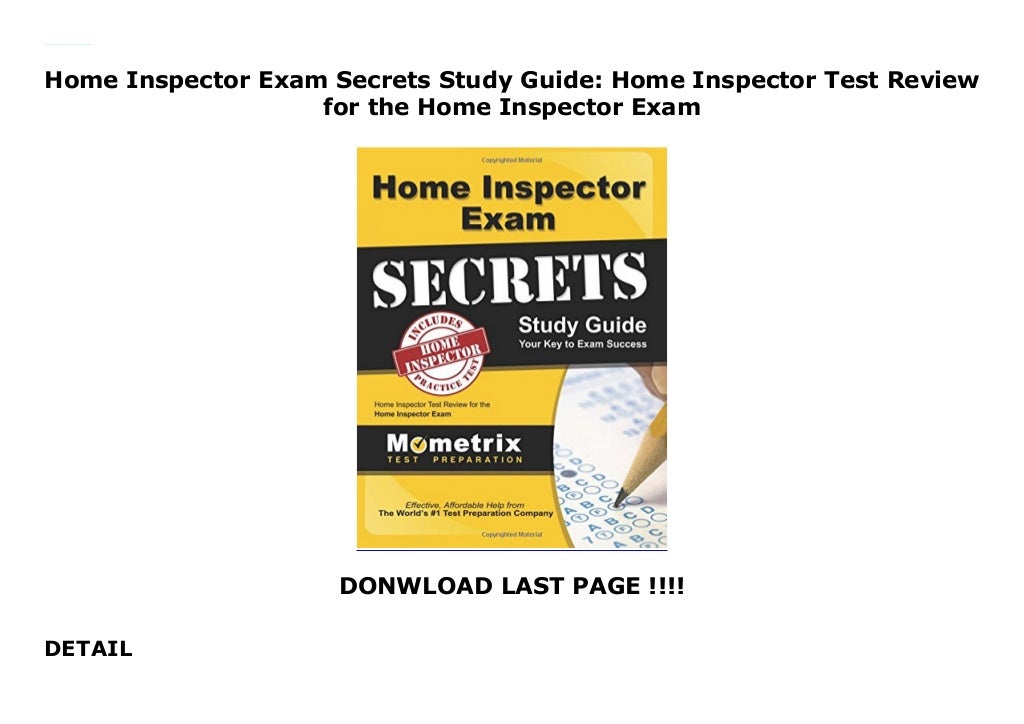 Home Inspector Exam Secrets Study Guide Home Inspector Test Review for