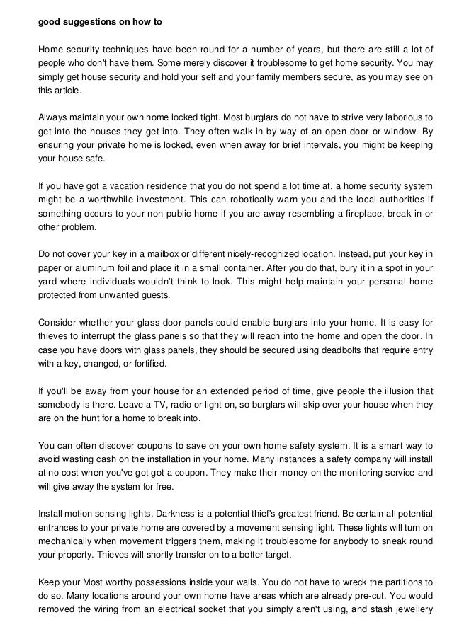 Home Safety Keep Your Home Safe