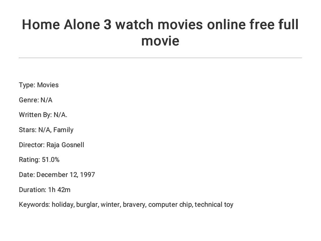 watch home alone 4 online free full movie