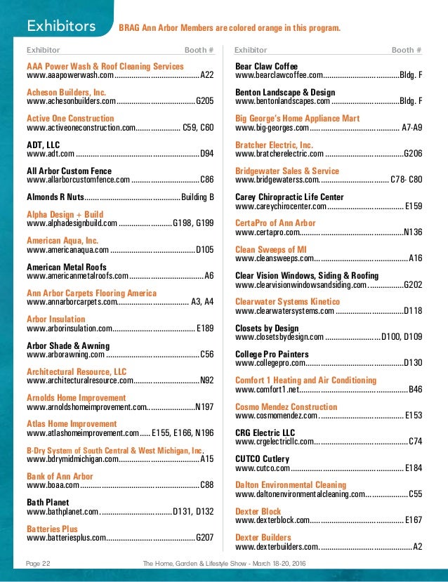 Home, Garden & Lifestyle Show Program 2016