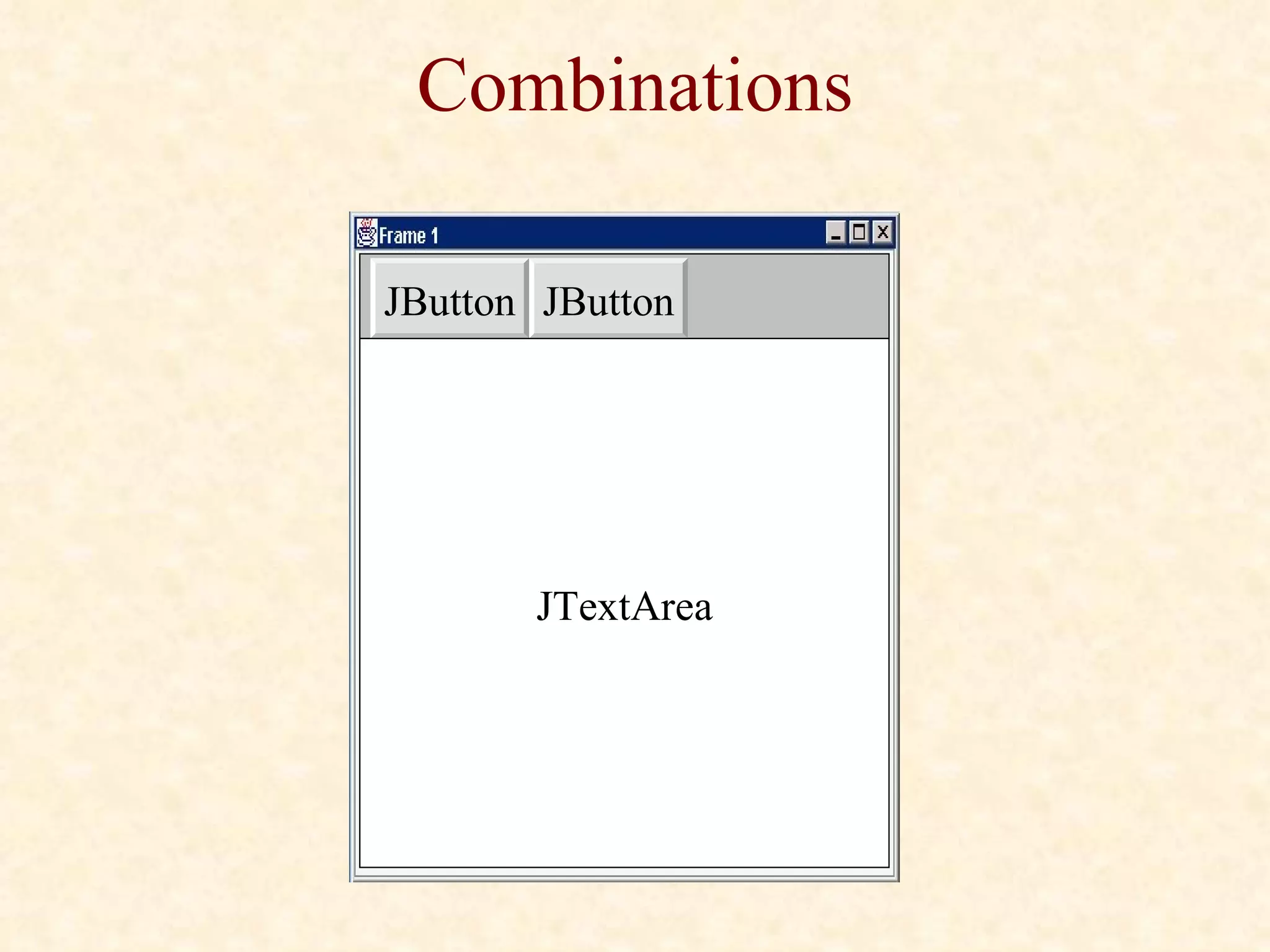 Combinations JButton JButton JTextArea 