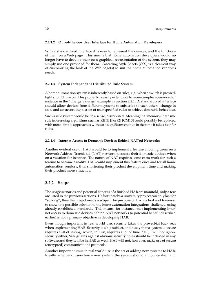 Home automation master thesis example