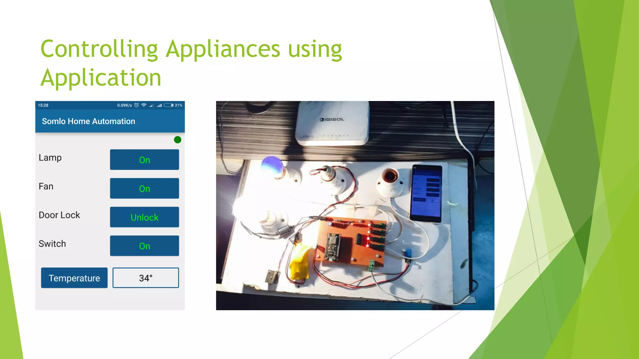 Controlling Appliances using
Application
 