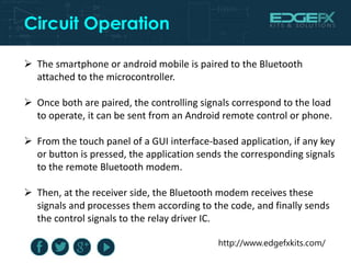 Android Cercuit Machine Home Automation by Android Application based Remote Control | PPTX