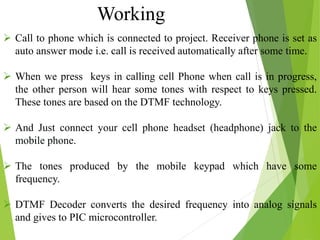 Home automation control system using dtmf technology | PPTX