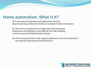 Smart Home Automation System In Chennai | Mr. Perfect Solutions | PPTX