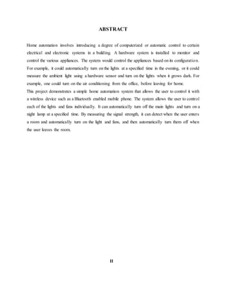 Home automation System (Acknowledgement and Preface Only) | DOCX