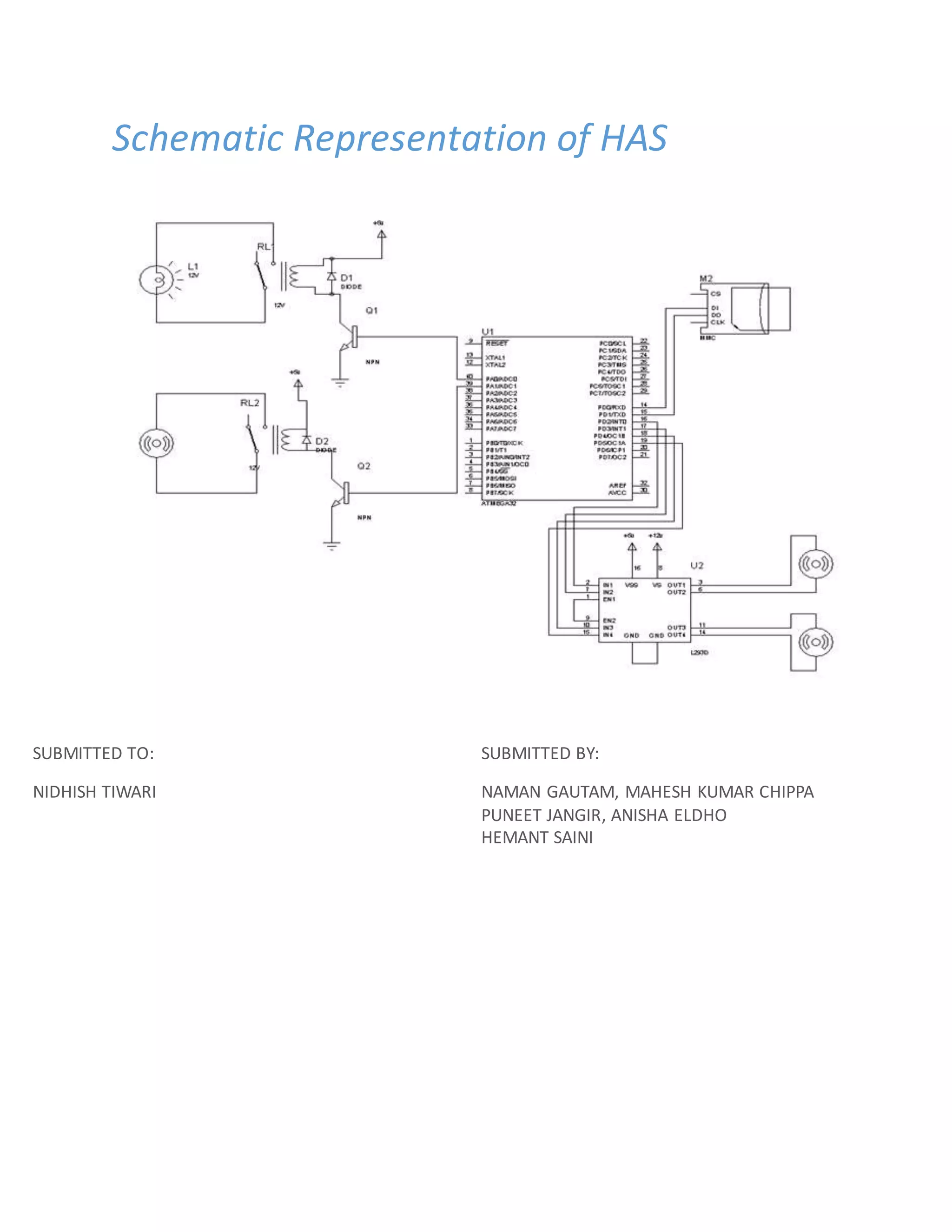 Schematic Representation of HAS
SUBMITTED TO: SUBMITTED BY:
NIDHISH TIWARI NAMAN GAUTAM, MAHESH KUMAR CHIPPA
PUNEET JANGIR, ANISHA ELDHO
HEMANT SAINI