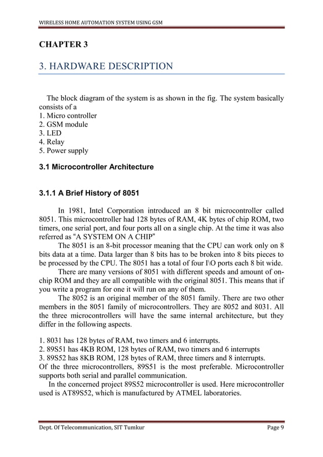 Home automation system using gsm | PDF
