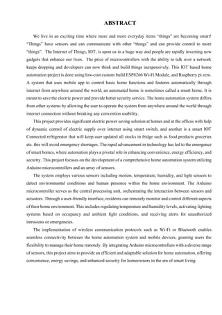 Abstract About Arduino home automation using Arduino by Aditya Prasad | PDF