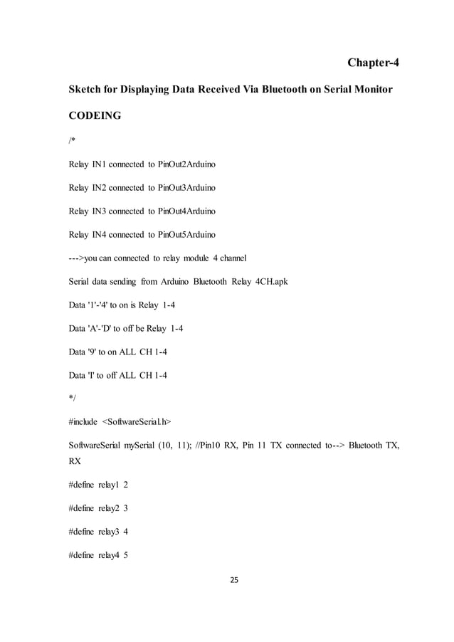 PROJECT REPORT ON Home automation using by Bluetooth