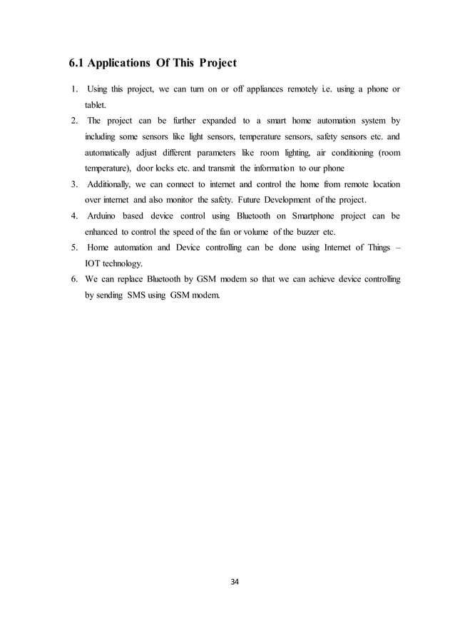 PROJECT REPORT ON Home automation using by Bluetooth