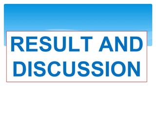 RESULT AND
DISCUSSION
 