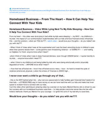 Homebased business   from the heart - how it can help your connect with your kids