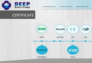 CERTIFICATE
www.homebasepumps.com Save Water, Save the Earth ruou@chinahomebase.com
 