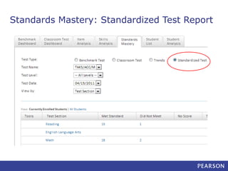 Standards Mastery: Standardized Test Report

 