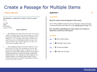 Create a Passage for Multiple Items

 
