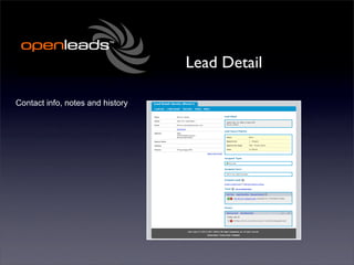 Lead Detail

Contact info, notes and history
 