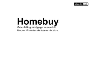 Homebuy Calculating mortgage scenarios Use your iPhone to make informed decisions 