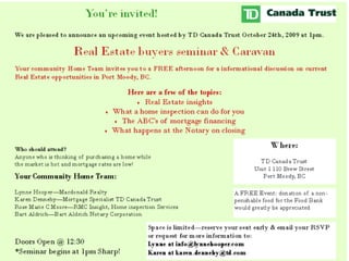 Home Buyers Seminar &amp; Caravan Oct24th 09