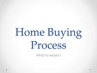 Home Buying Process What to expect 