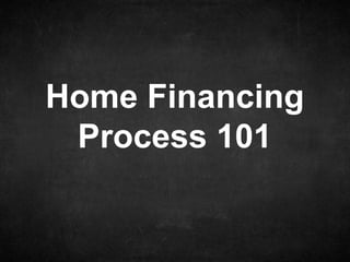 Home Financing
Process 101
 