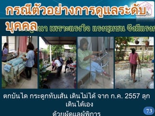 ตกบันได กระดูกทับเส้น เดินไม่ได้ จาก ก.ค. 2557 ลุก
เดินได้เอง
 