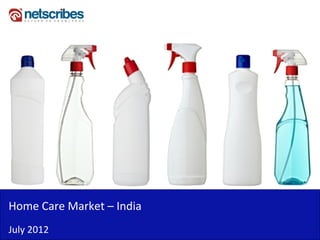 Insert Cover Image using Slide Master View
                            Do not distort
                         Segmentation – Value (20‐‐‐‐)




Home Care Market – India
July 2012
 