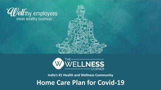 1
India’s #1 Health and Wellness Community
Home Care Plan for Covid-19
 