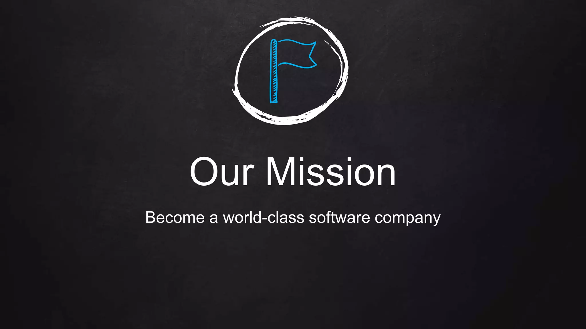 Our Mission
Become a world-class software company
 