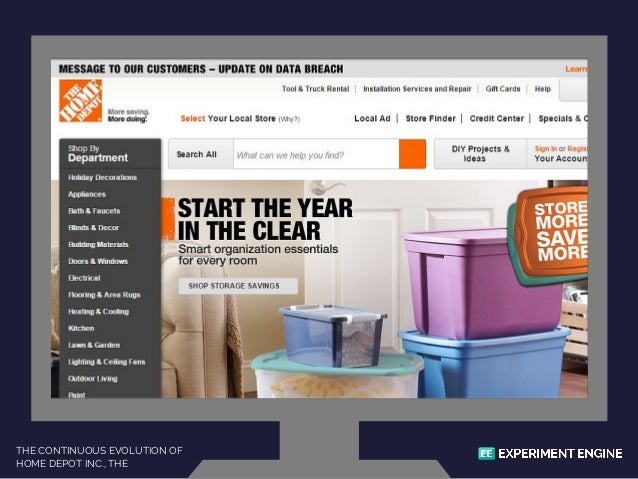 The Evolution of the E-Commerce Site Home Depot 1996 - 2015