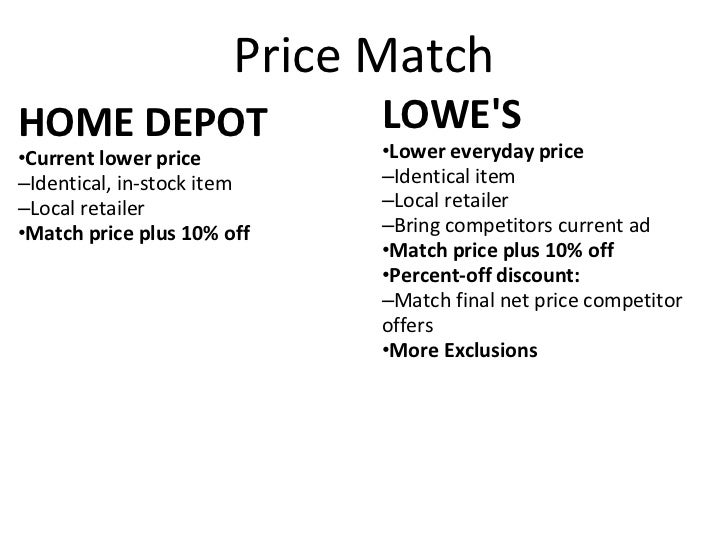 Comparison of Home Depot and Lowes