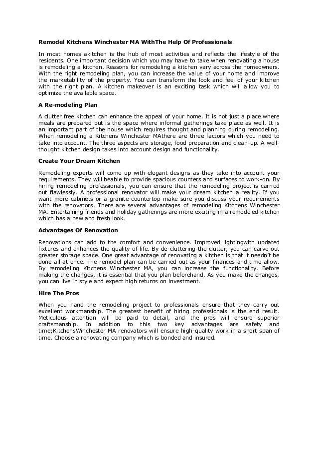 Kitchens Winchester MA Dunleavy Construction (781) 7298954